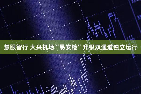 慧眼智行 大兴机场“易安检”升级双通道独立运行